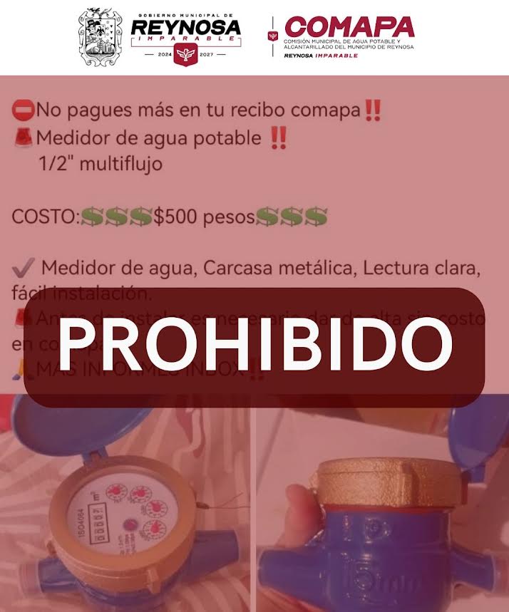 Exhorta COMAPA a instalar únicamente medidores oficiales
